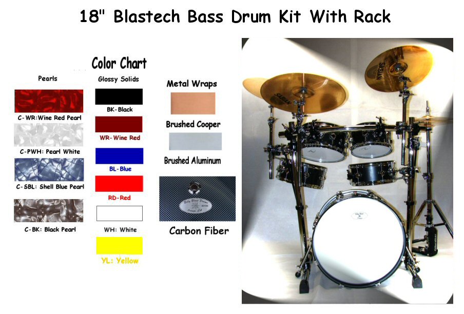 Blastech Drum Set with Rack & 18" Bass Drum